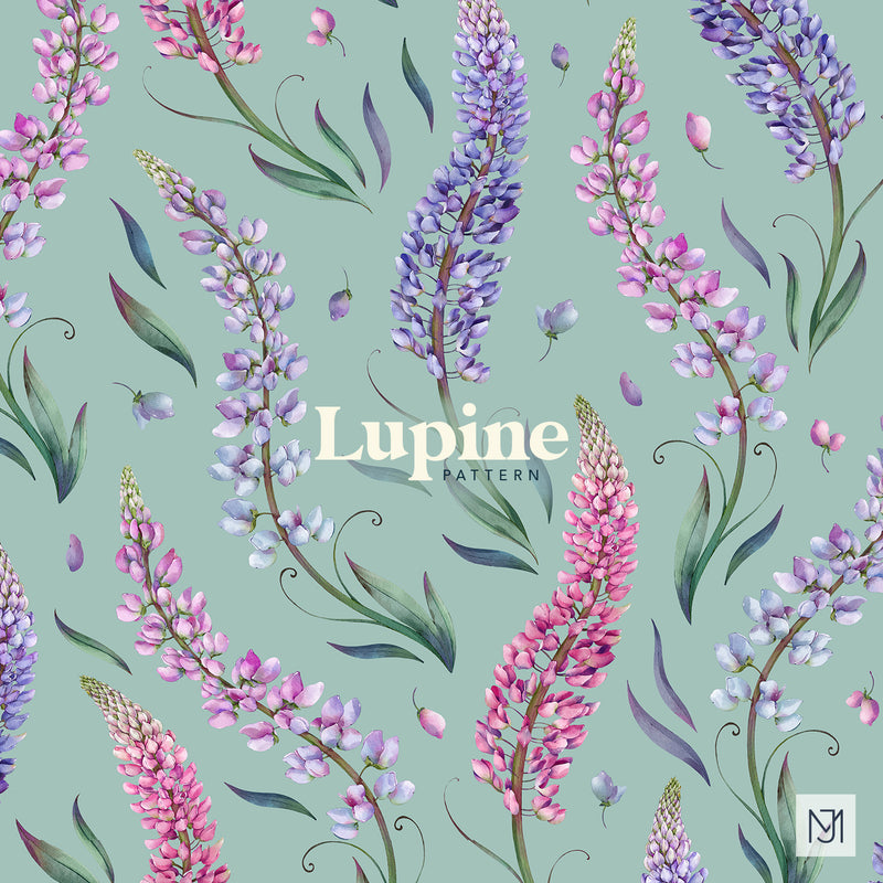 Lupine Seamless Pattern - 073