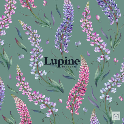 Lupine Seamless Pattern - 073