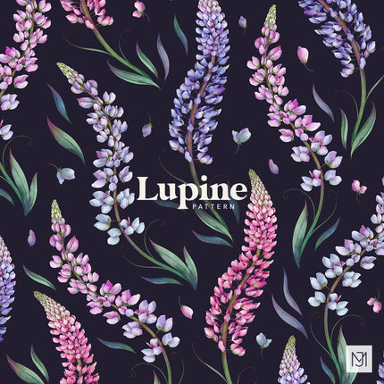 Lupine Seamless Pattern - 073