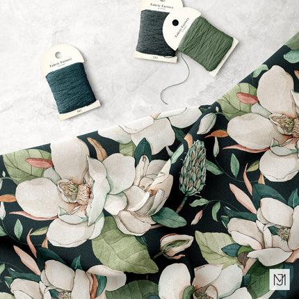 White Magnolia Seamless Pattern - 063