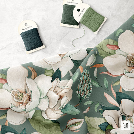 White Magnolia Seamless Pattern - 063