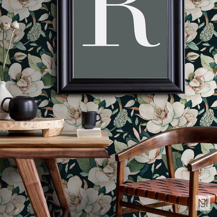 White Magnolia Seamless Pattern - 063
