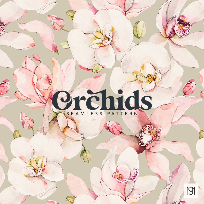 Orchids Seamless Pattern - 049