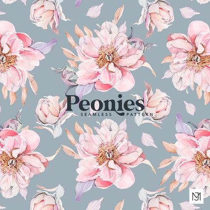 Soft Peony Seamless Pattern - 029