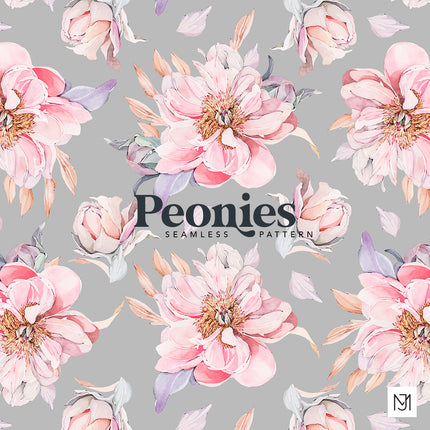 Soft Peony Seamless Pattern - 029