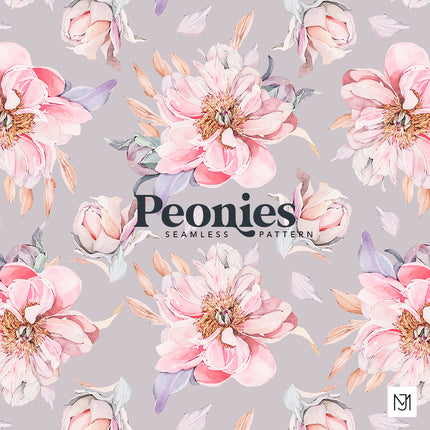 Soft Peony Seamless Pattern - 029