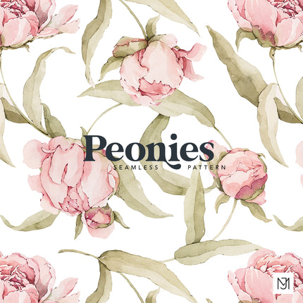 Peonies Seamless Pattern - 034