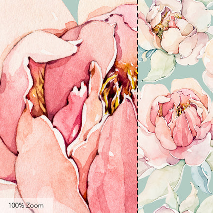 Watercolor Pastel Peonies Seamless Pattern - 057