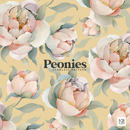 Peonies Seamless Pattern - 079