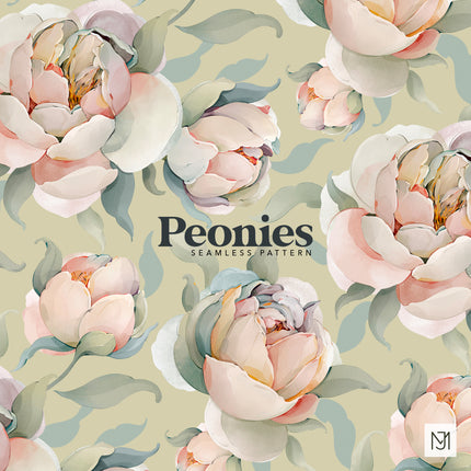 Peonies Seamless Pattern - 079