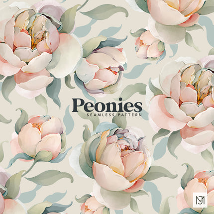 Peonies Seamless Pattern - 079