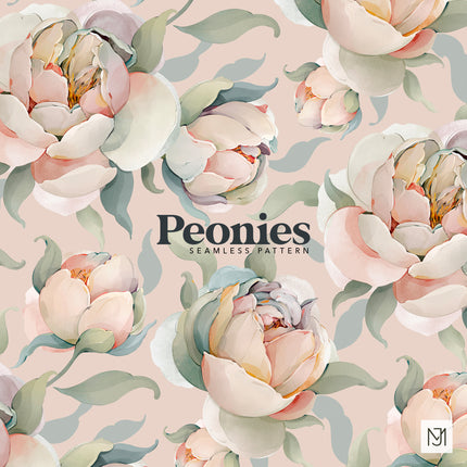 Peonies Seamless Pattern - 079