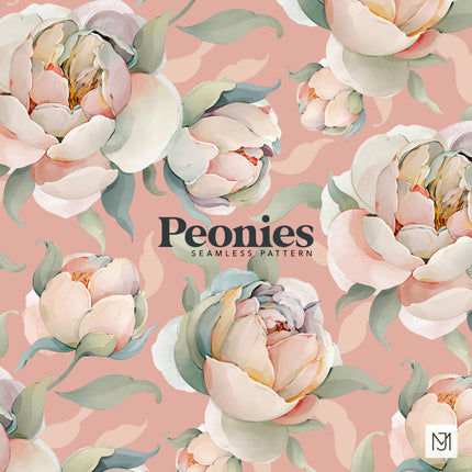 Peonies Seamless Pattern - 079
