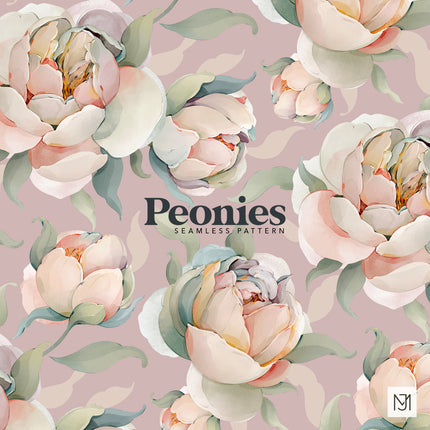 Peonies Seamless Pattern - 079