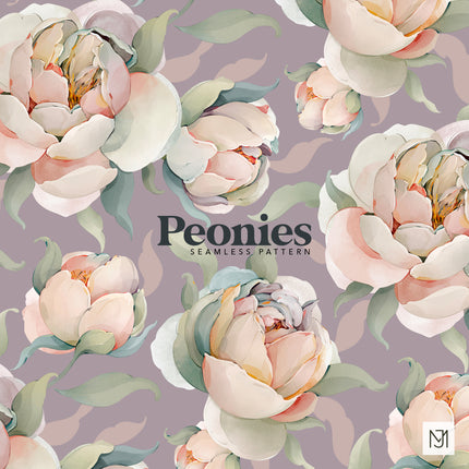 Peonies Seamless Pattern - 079