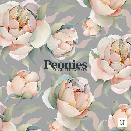 Peonies Seamless Pattern - 079