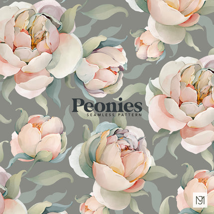 Peonies Seamless Pattern - 079