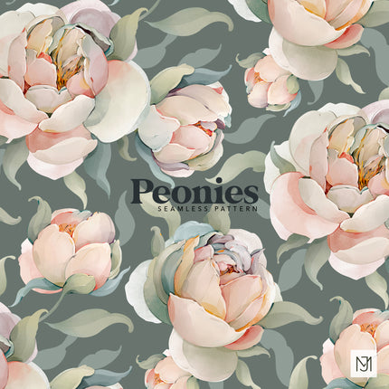 Peonies Seamless Pattern - 079