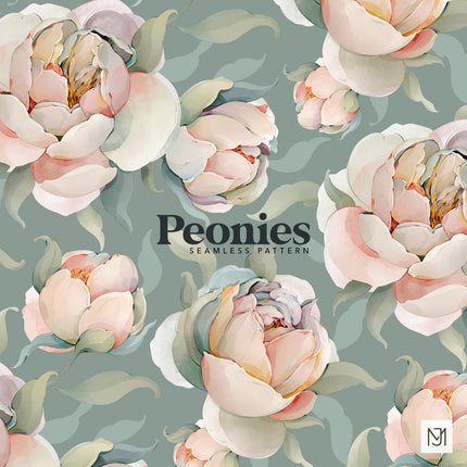 Peonies Seamless Pattern - 079