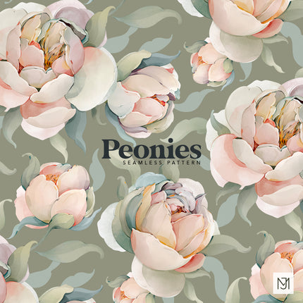 Peonies Seamless Pattern - 079