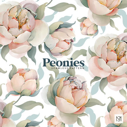Peonies Seamless Pattern - 079