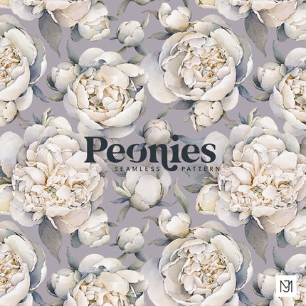Peonies Seamless Pattern - 091