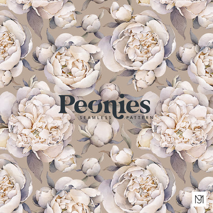 Peonies Seamless Pattern - 091