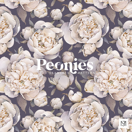 Peonies Seamless Pattern - 091