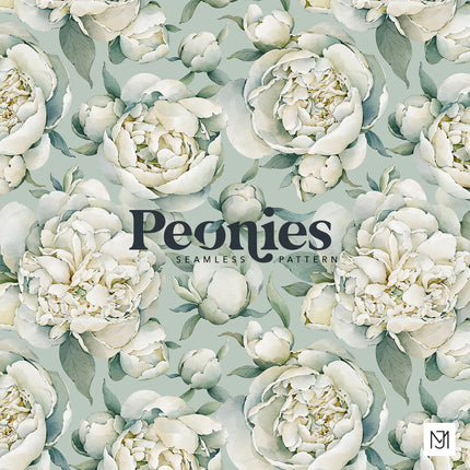 Peonies Seamless Pattern - 091
