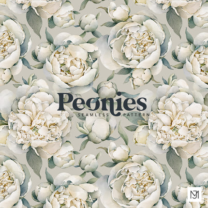 Peonies Seamless Pattern - 091