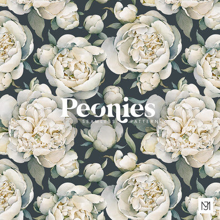 Peonies Seamless Pattern - 091