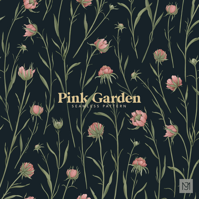 Pink Garden Seamless Pattern - 086