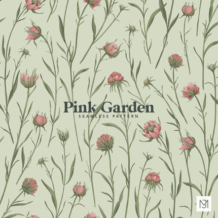 Pink Garden Seamless Pattern - 086