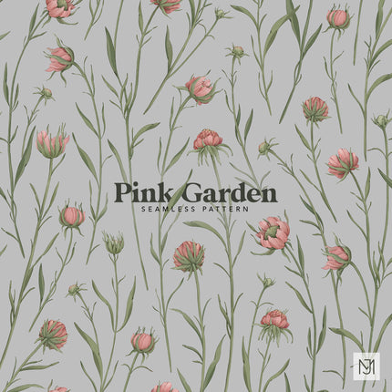 Pink Garden Seamless Pattern - 086