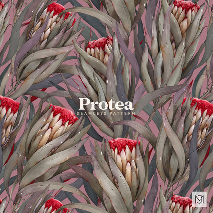 Protea Seamless Pattern - 085