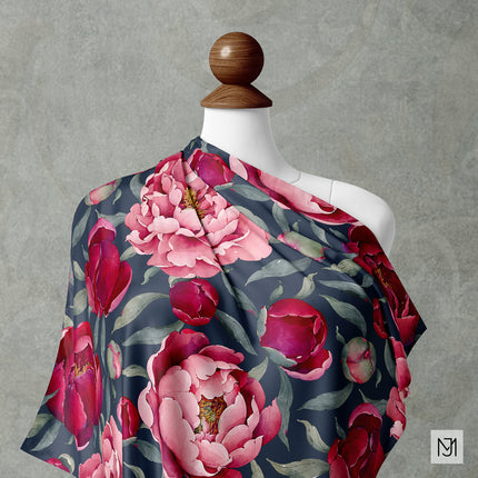 Red Peonies Seamless Pattern - 096