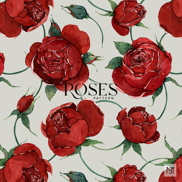 Red Roses Seamless Pattern - 068 – Media Jamshidi