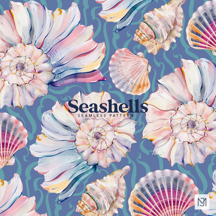 Seashells Seamless Pattern - 074