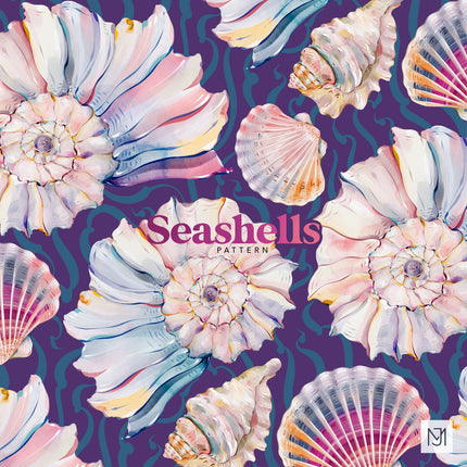 Seashells Seamless Pattern - 074