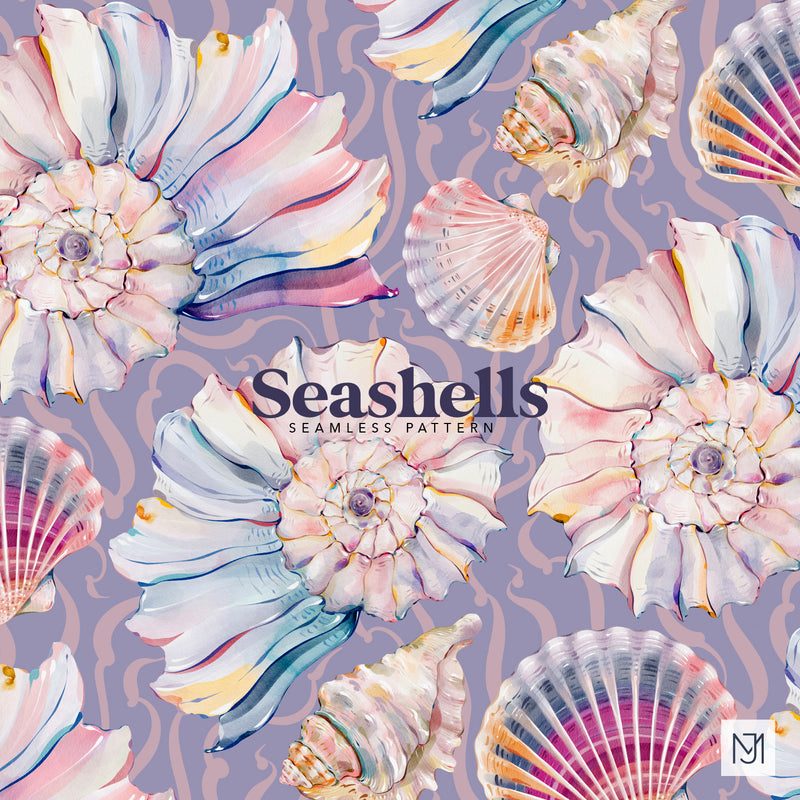 Seashells Seamless Pattern - 074