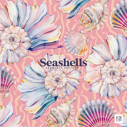 Seashells Seamless Pattern - 074