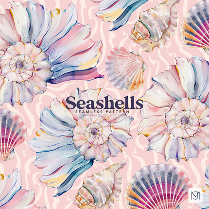 Seashells Seamless Pattern - 074