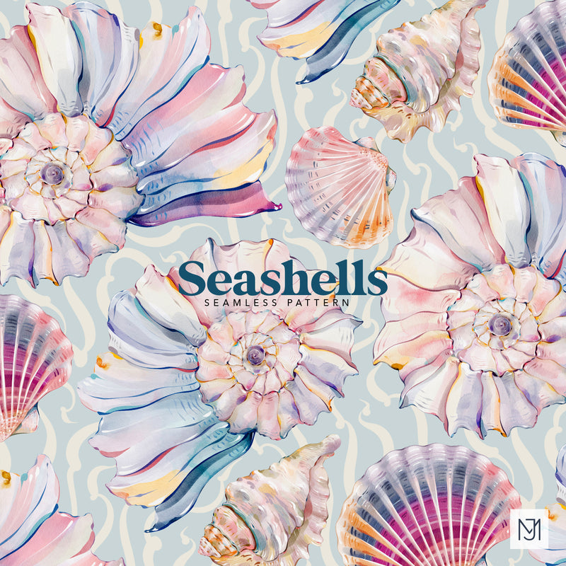 Seashells Seamless Pattern - 074