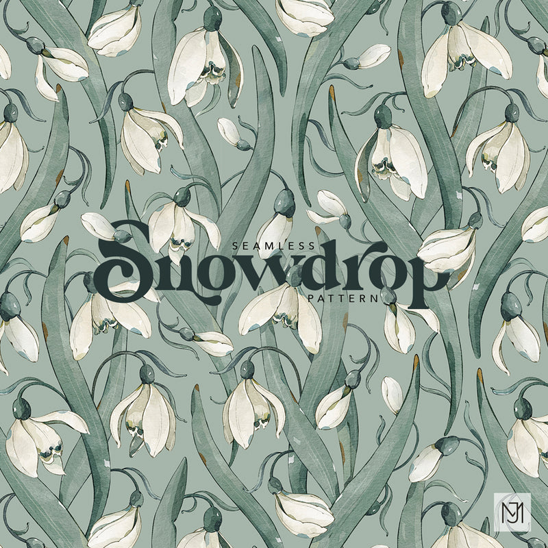 Snowdrop Seamless Pattern - 097