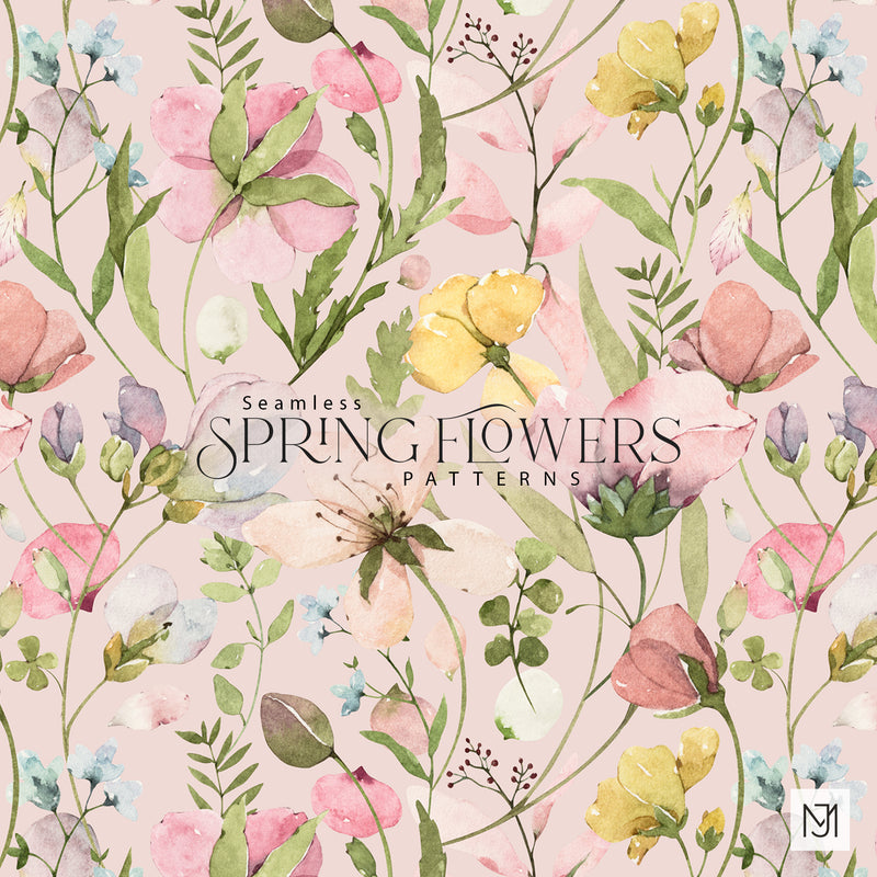Spring Flowers Seamless Pattern - 046