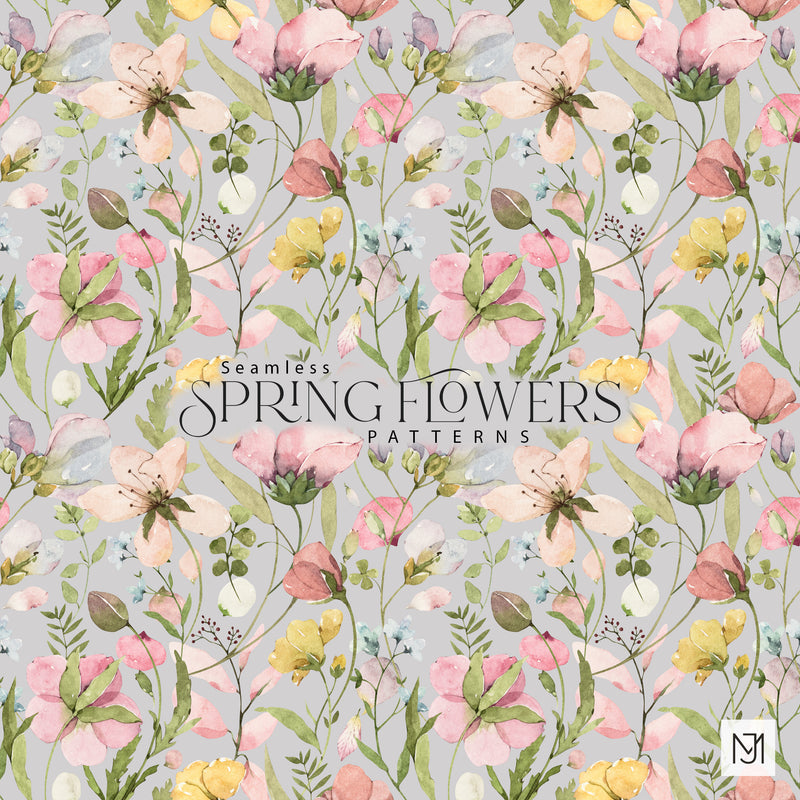 Spring Flowers Seamless Pattern - 046