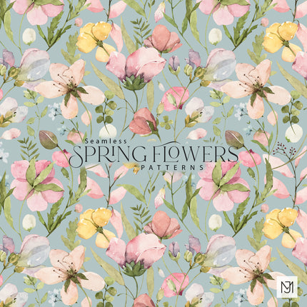 Spring Flowers Seamless Pattern - 046