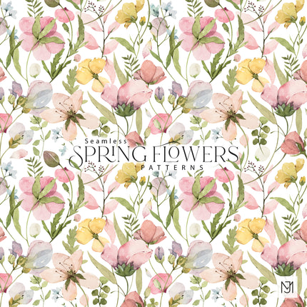 Spring Flowers Seamless Pattern - 046