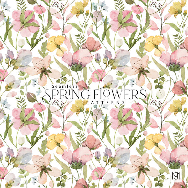 Spring Flowers Seamless Pattern - 046