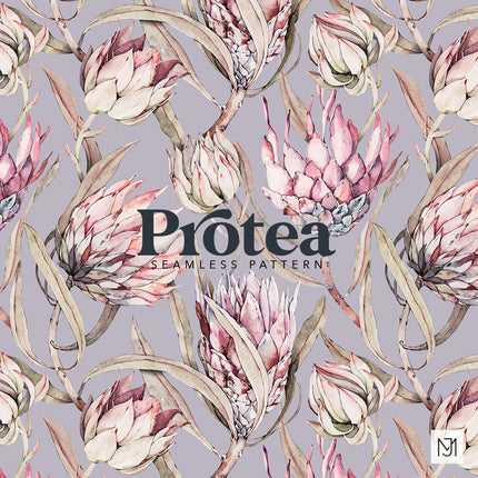 Tropical Protea Seamless Pattern - 048